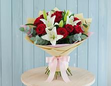 Букет цветов из:  Лилии и Розы #REPLACE_PRED# Николаевке Республики Мордовия