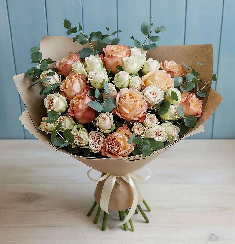 Букет цветов из: Альстромерии и Розы в Николаевке Республики Мордовия