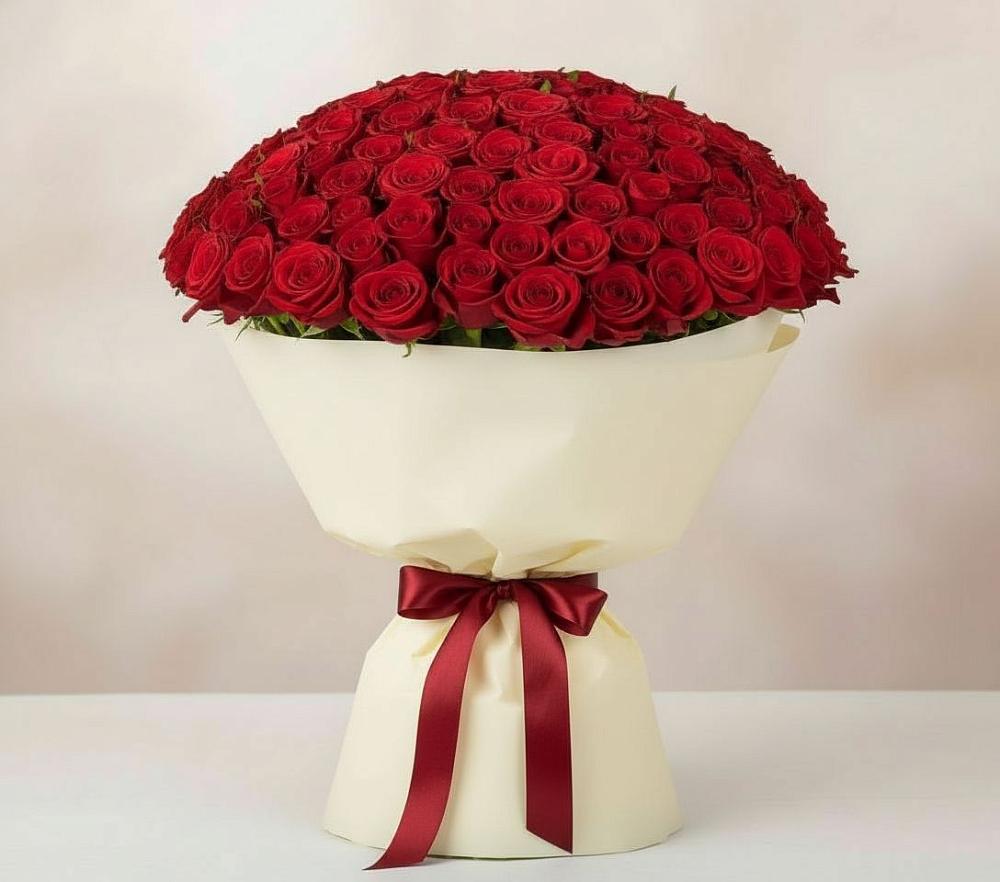 Букет 101 Красная роза Милано в Николаевке Республики Мордовия