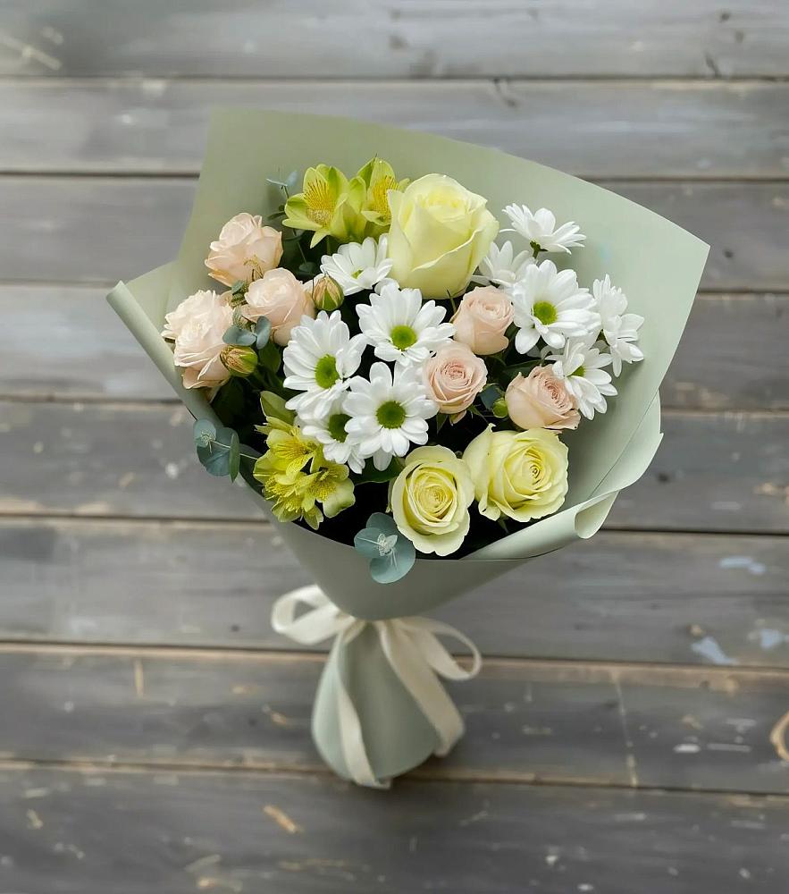 Букет цветов из: Альстромерии, Розы и Хризантемы в Николаевке Республики Мордовия
