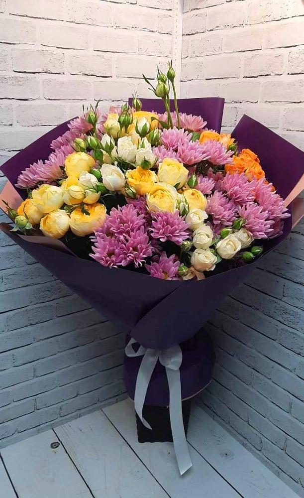 Букет цветов из: Хризантемы и Розы в Николаевке Республики Мордовия