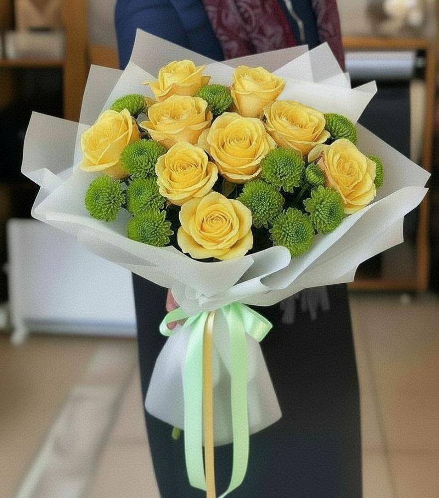 Букет цветов из: Хризантемы и Розы в Николаевке Республики Мордовия