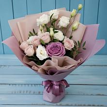 Букет цветов из:  Розы и Лизиантусы #REPLACE_PRED# Николаевке Республики Мордовия