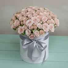 Цветочная композиция из Розы в шляпной коробке #REPLACE_PRED# Николаевке Республики Мордовия