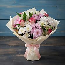 Букет цветов из:  Хризантемы, Альстромерии и Розы в Николаевке Республики Мордовия