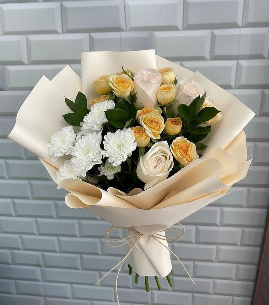 Букет цветов из: Розы и Хризантемы в Николаевке Республики Мордовия