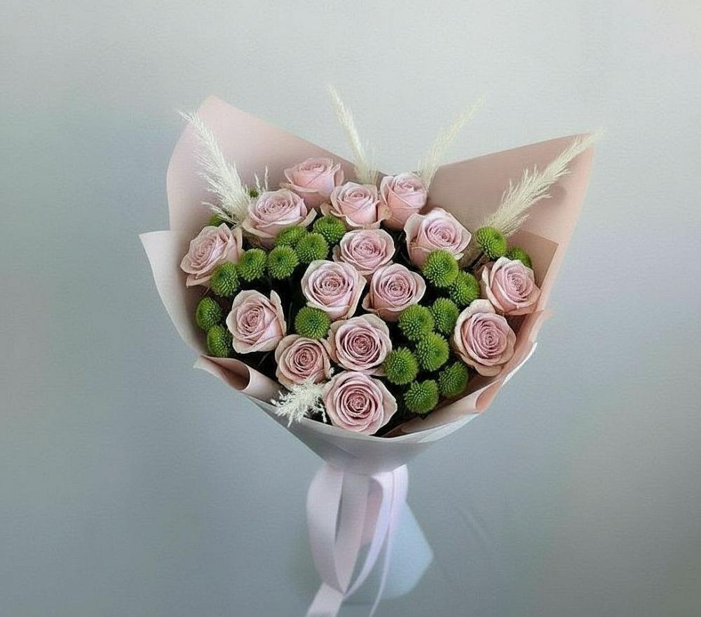 Букет цветов из: Розы и Хризантемы в Николаевке Республики Мордовия