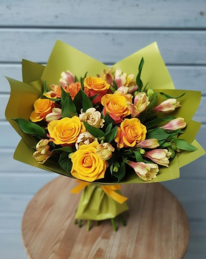 Букет цветов из: Альстромерии и Розы в Николаевке Республики Мордовия