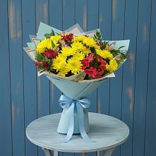Букет цветов из:  Альстромерии и Хризантемы #REPLACE_PRED# Николаевке Республики Мордовия