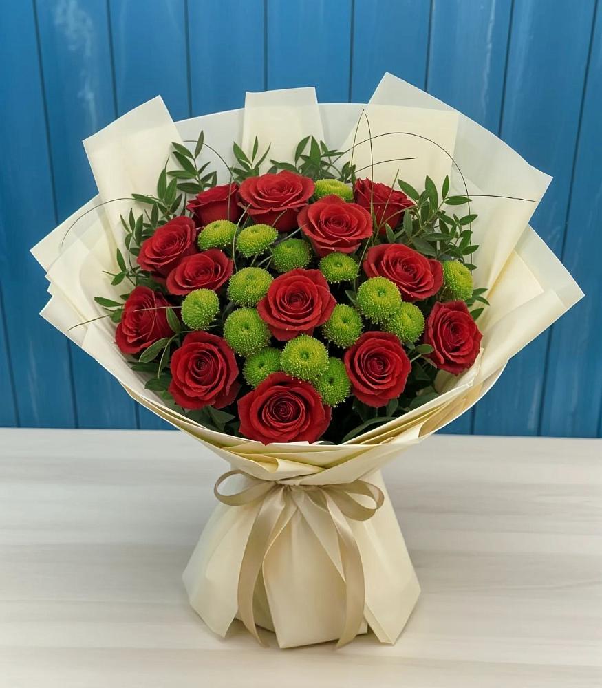 Букет цветов из: Розы и Хризантемы в Николаевке Республики Мордовия